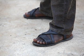 Image showing Feet of an African man