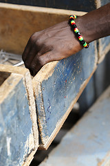 Image showing Hand of a Ghanaian at a shop