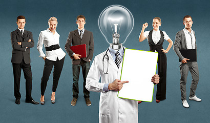 Image showing Business Team With Lamp Head Doctor