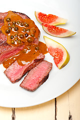 Image showing green peppercorn beef filet mignon