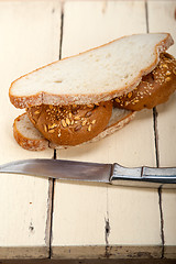 Image showing organic bread over rustic table