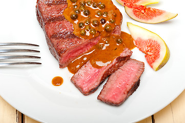 Image showing green peppercorn beef filet mignon