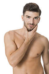 Image showing Handsome shirtless naked young man