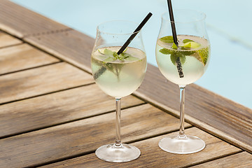 Image showing hugo prosecco elderflower soda ice summer drink 