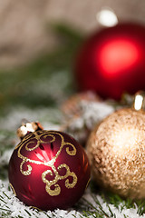 Image showing Several assorted Christmas ornaments