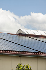 Image showing Photovoltaic solar panels on a roof