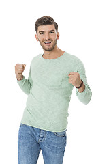 Image showing young man in casual fashion on white