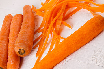 Image showing Fresh peeled carrots