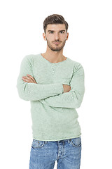 Image showing young man in casual fashion on white