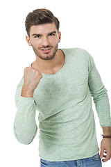 Image showing young man in casual fashion on white