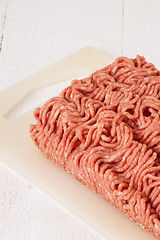 Image showing Block of commercial beef mince from a store