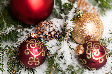 Image showing Several assorted Christmas ornaments