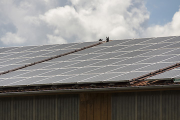 Image showing Photovoltaic solar panels on a roof