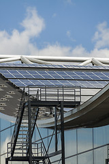 Image showing Photovoltaic solar panels on a roof