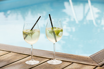 Image showing hugo prosecco elderflower soda ice summer drink 