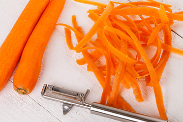 Image showing Fresh peeled carrots