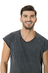 Image showing Handsome bearded young man with a lovely smile