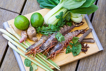 Image showing Ingredients for Thai tom yam soup