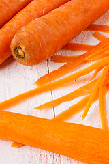 Image showing Fresh peeled carrots