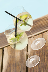 Image showing hugo prosecco elderflower soda ice summer drink 