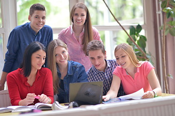 Image showing happy teens group in school