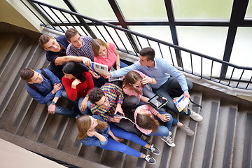 Image showing happy teens group in school