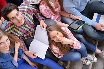 Image showing happy teens group in school