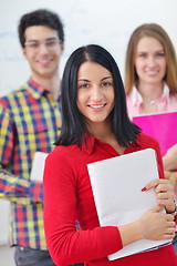 Image showing happy teens group in school