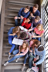 Image showing happy teens group in school