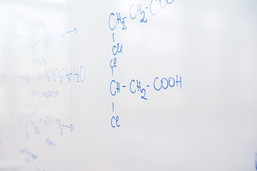 Image showing chemical molecule structure on white boar