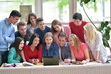 Image showing happy teens group in school