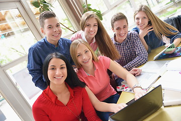 Image showing happy teens group in school