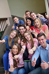 Image showing happy teens group in school