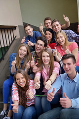 Image showing happy teens group in school