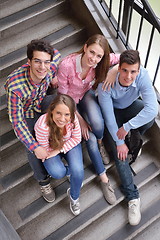 Image showing happy teens group in school