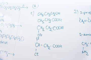 Image showing chemical molecule structure on white boar