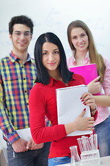 Image showing happy teens group in school