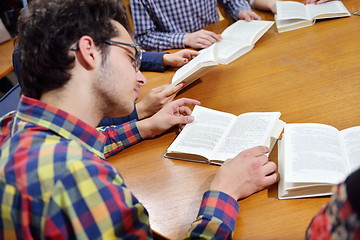 Image showing happy teens group in school