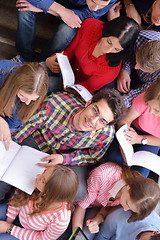 Image showing happy teens group in school