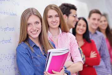 Image showing happy teens group in school