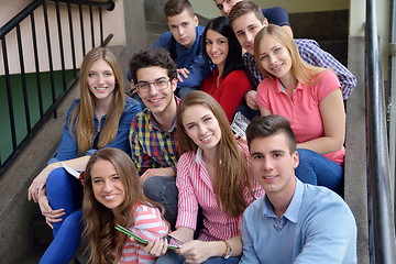 Image showing happy teens group in school