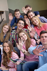 Image showing happy teens group in school