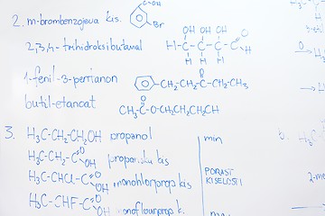 Image showing chemical molecule structure on white boar