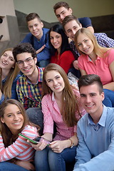 Image showing happy teens group in school