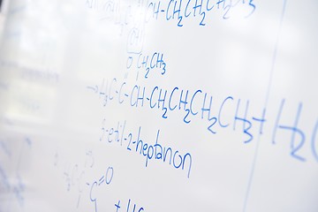 Image showing chemical molecule structure on white boar