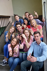 Image showing happy teens group in school