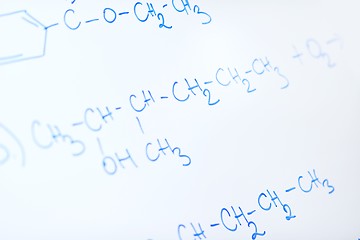 Image showing chemical molecule structure on white boar