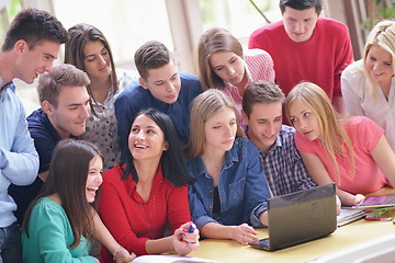 Image showing happy teens group in school