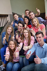 Image showing happy teens group in school