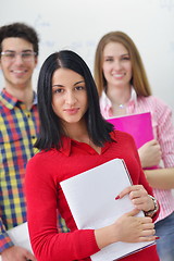 Image showing happy teens group in school